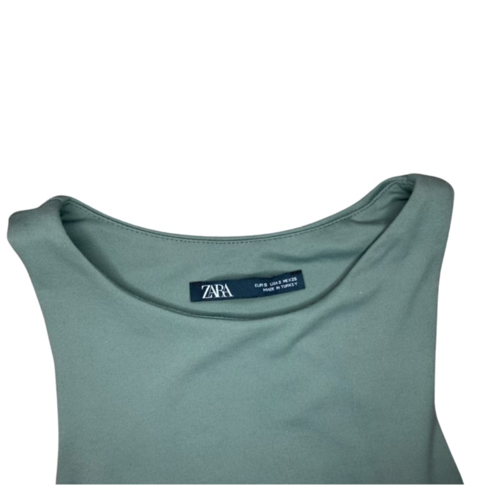 Zara Halter Neck Bodysuit | Dark Khaki | Size S - Picture 7 of 9